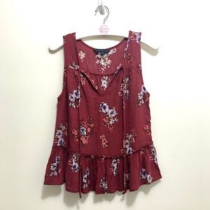 AE | Floral Tie Neck Tank | XS